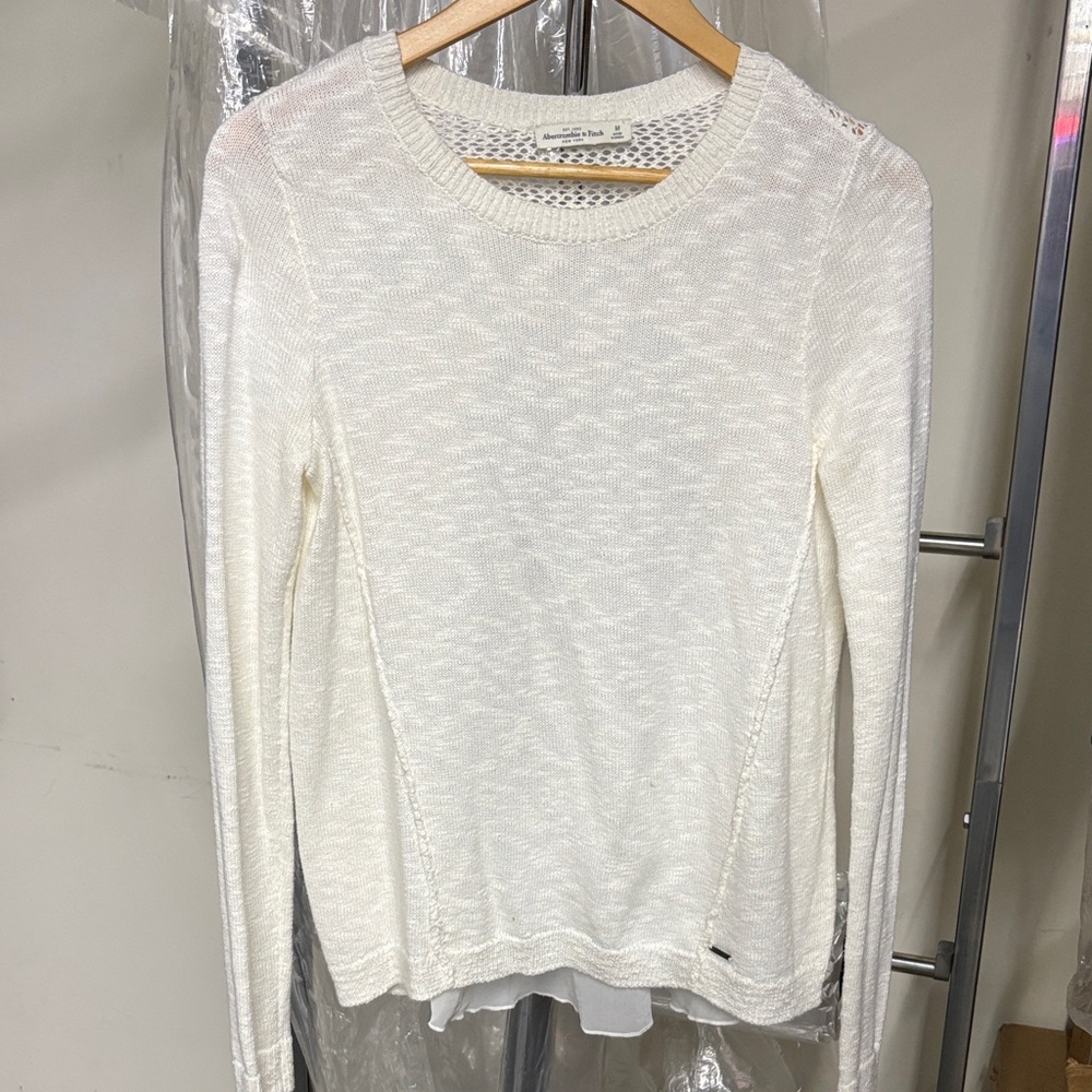 Abercrombie & Fitch Cream Long Sleeve Top